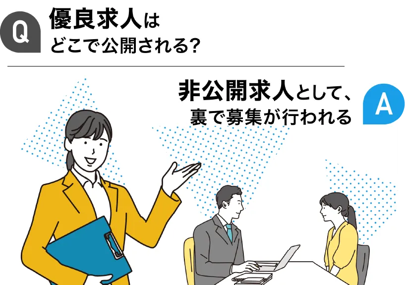 好条件求人は非公開求人として裏で募集が行われる